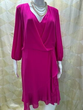 Taylor Magenta Wrap Blouse